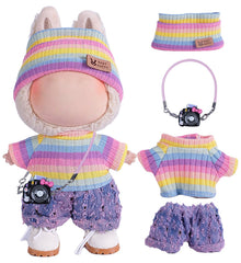 Ariker rainbow doll clothes set flatlay for display and play
