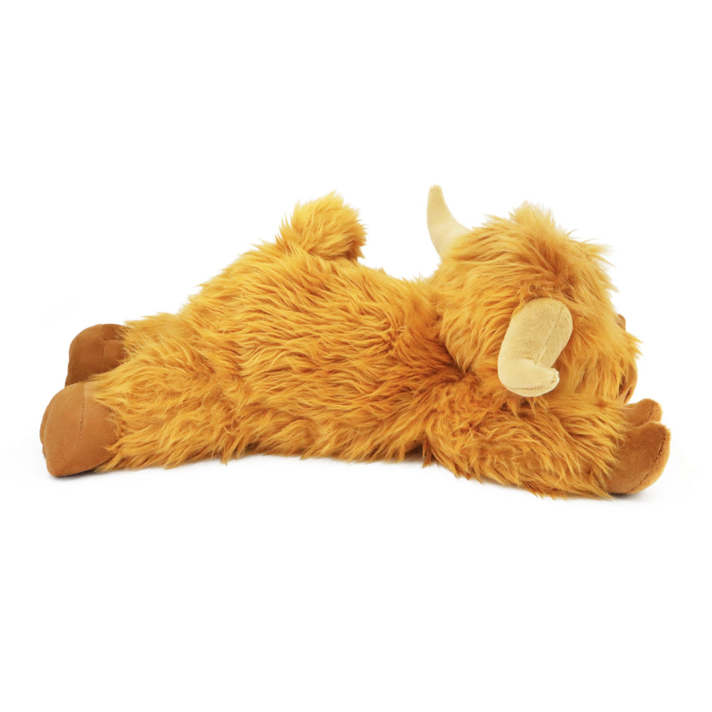ARING PLUSH Highland Cow plush showcased as a decorative nursery room accent