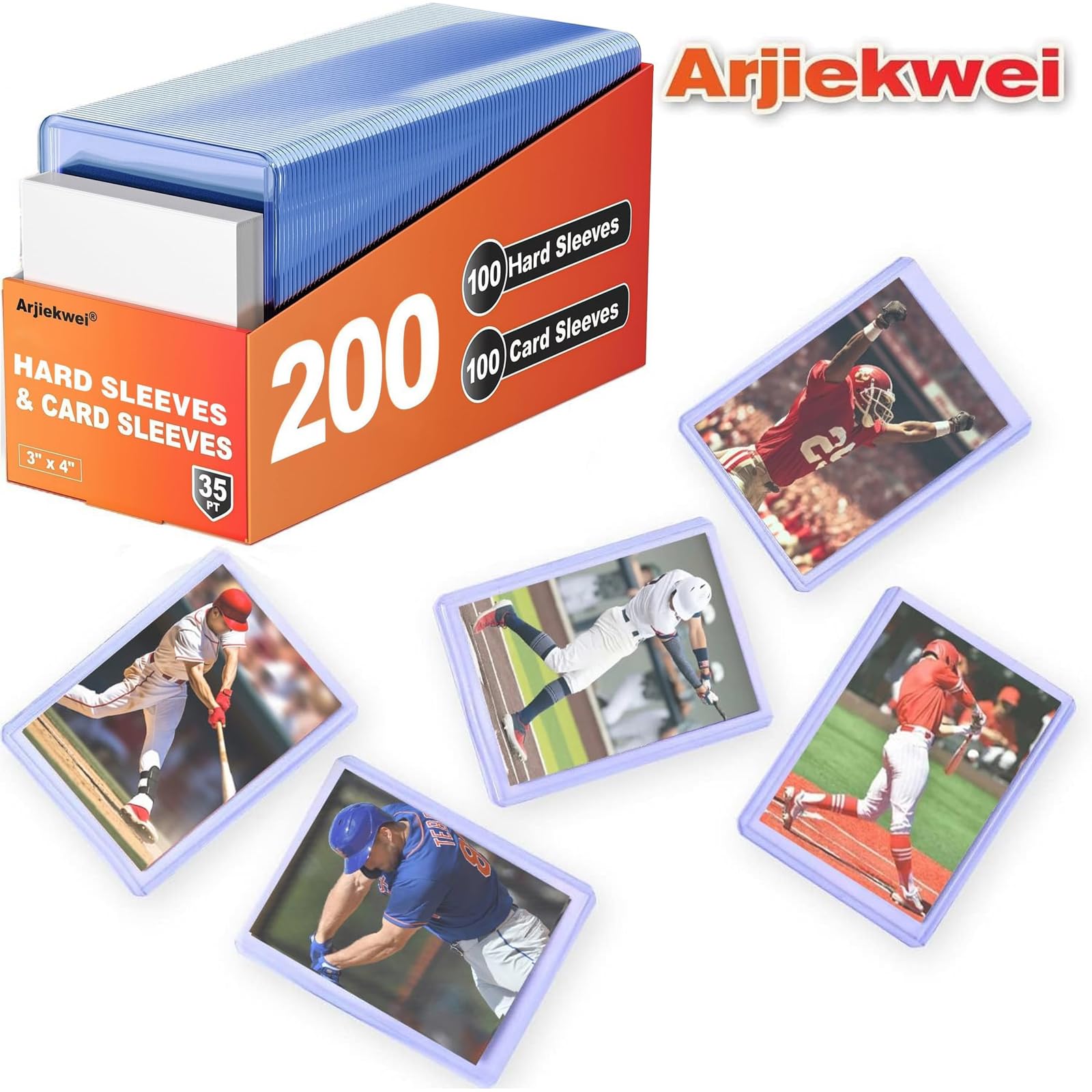 Arjiekwei sleeves used in a shelf display protecting collectible cards from dust