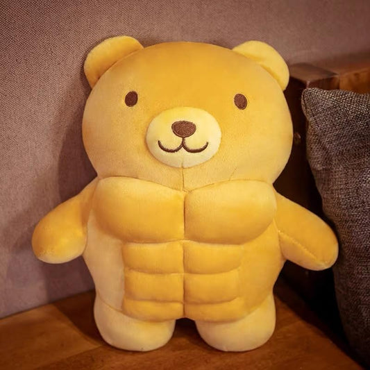 Arkdorz Muscle Teddy Bear front view, a cuddly kid-friendly companion for playtime.