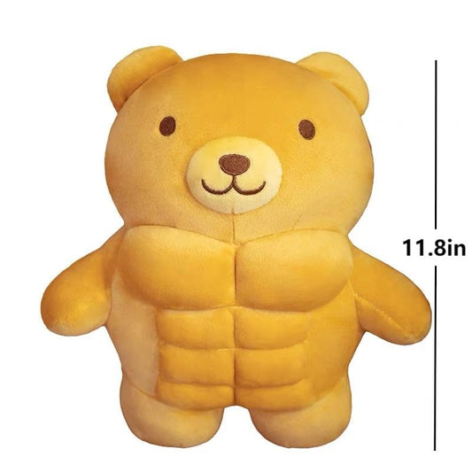 Arkdorz Muscle Teddy Bear side hug, perfect for bedtime comfort.