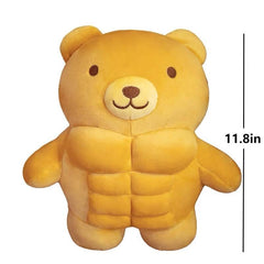 Arkdorz Muscle Teddy Bear side hug, perfect for bedtime comfort.