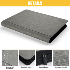 Arkeiliy Premium Ringless Binder open to show 16-pocket pages for easy viewing.