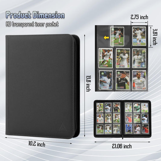 Arkeiliy trading card album side pockets secure and accessible