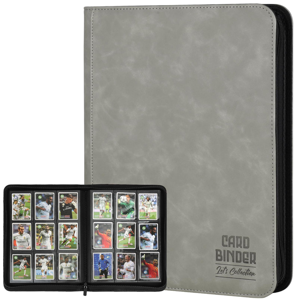 Arkeiliy trading card binder front cover in PU leather for durable protection.