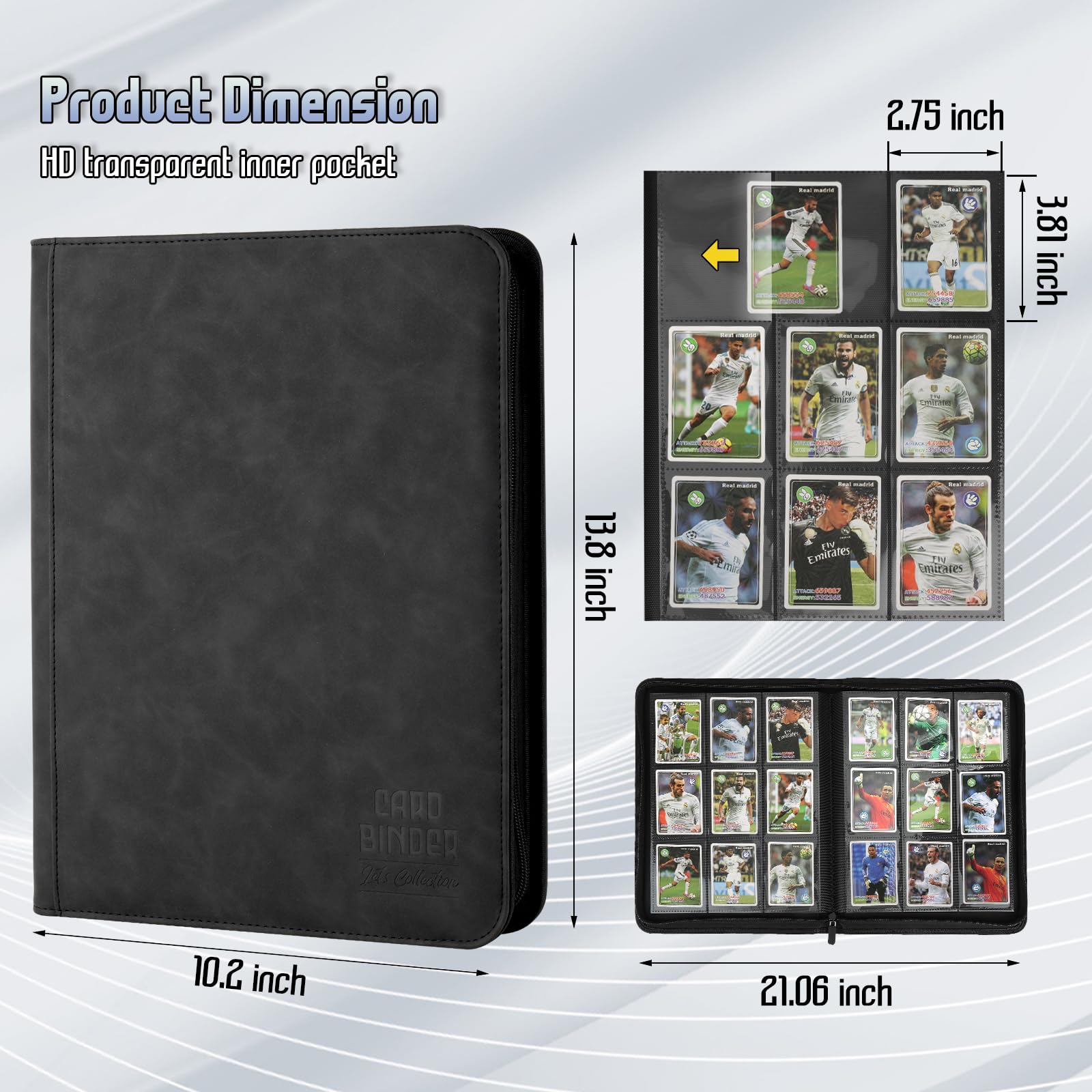Arkeiliy trading card binder nine-pocket sleeves securely display each card