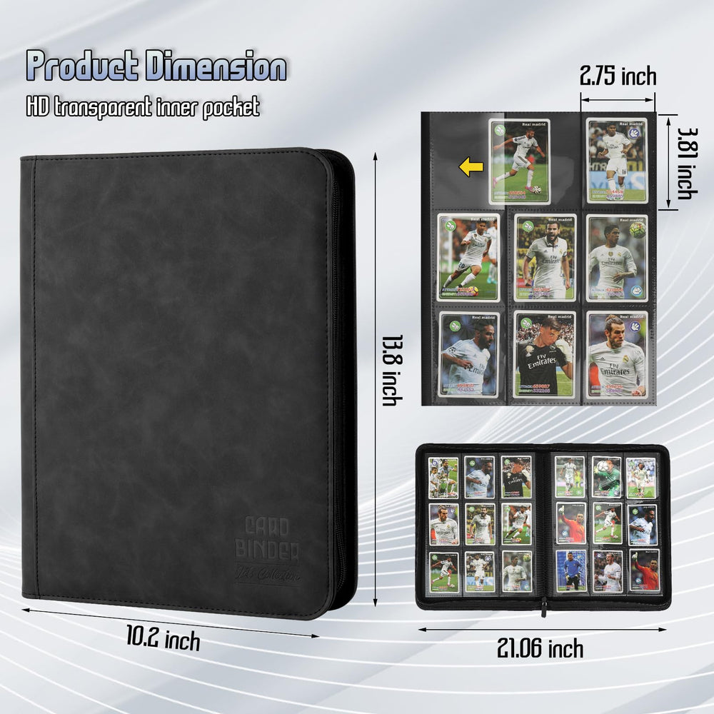 Arkeiliy trading card binder nine-pocket sleeves securely display each card