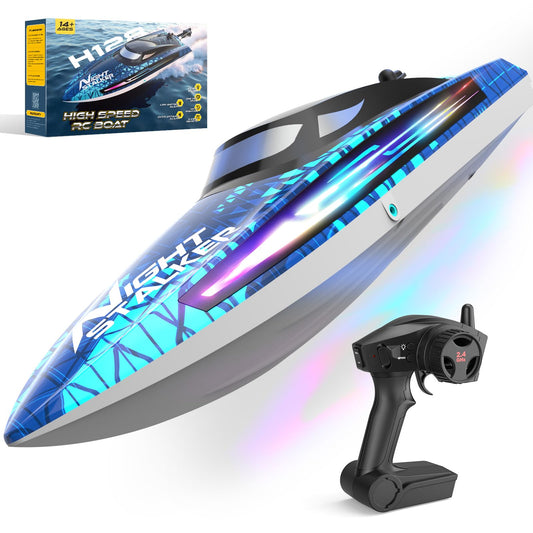 ARMEW RC boat with 7 LED lights for night visibility