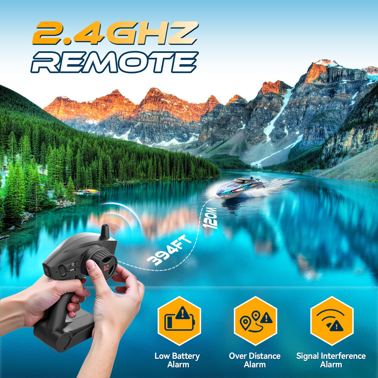 ARMEW RC boat replaceable battery for longer sessions