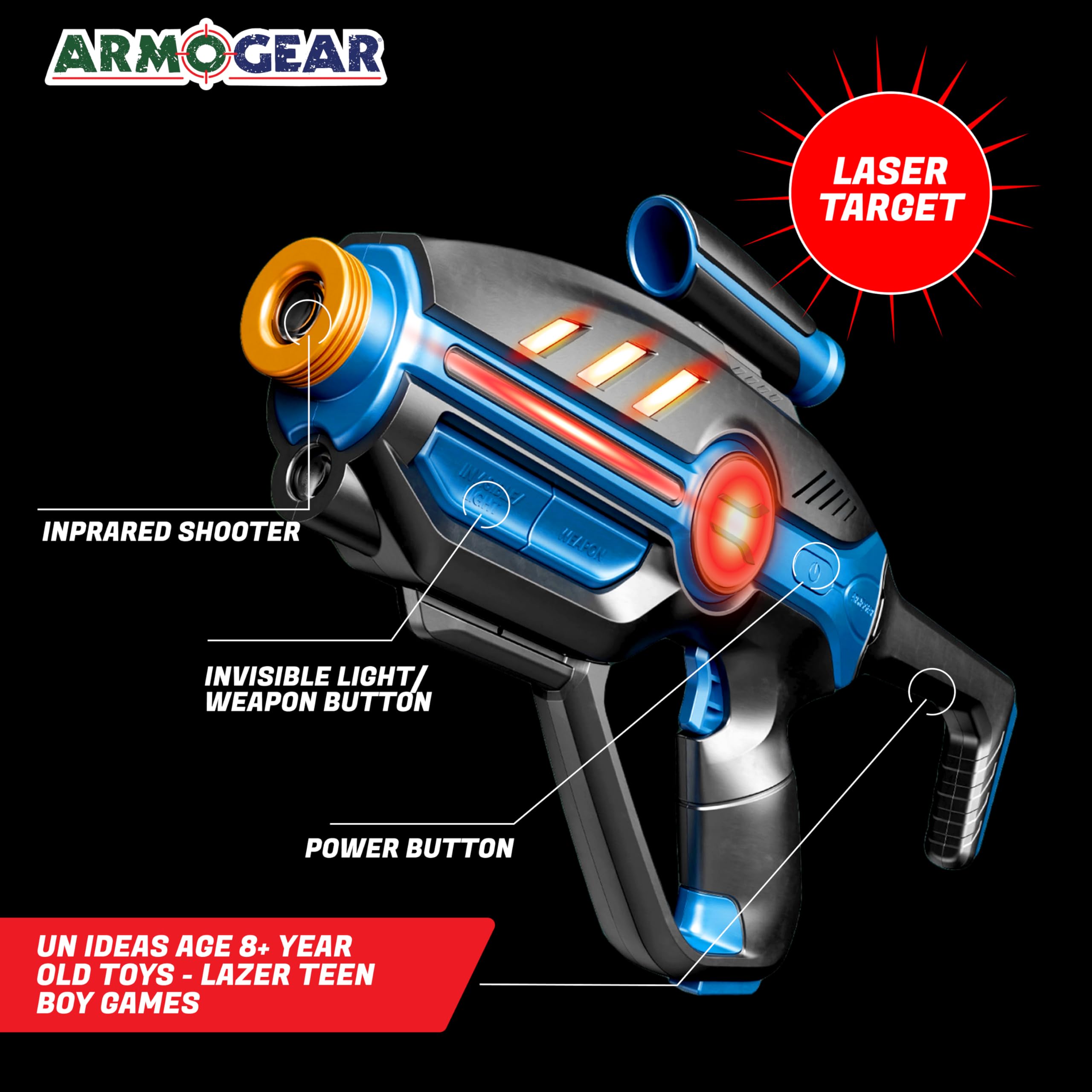 ArmoGear laser tag set night-vision helps stealthy nighttime missions.