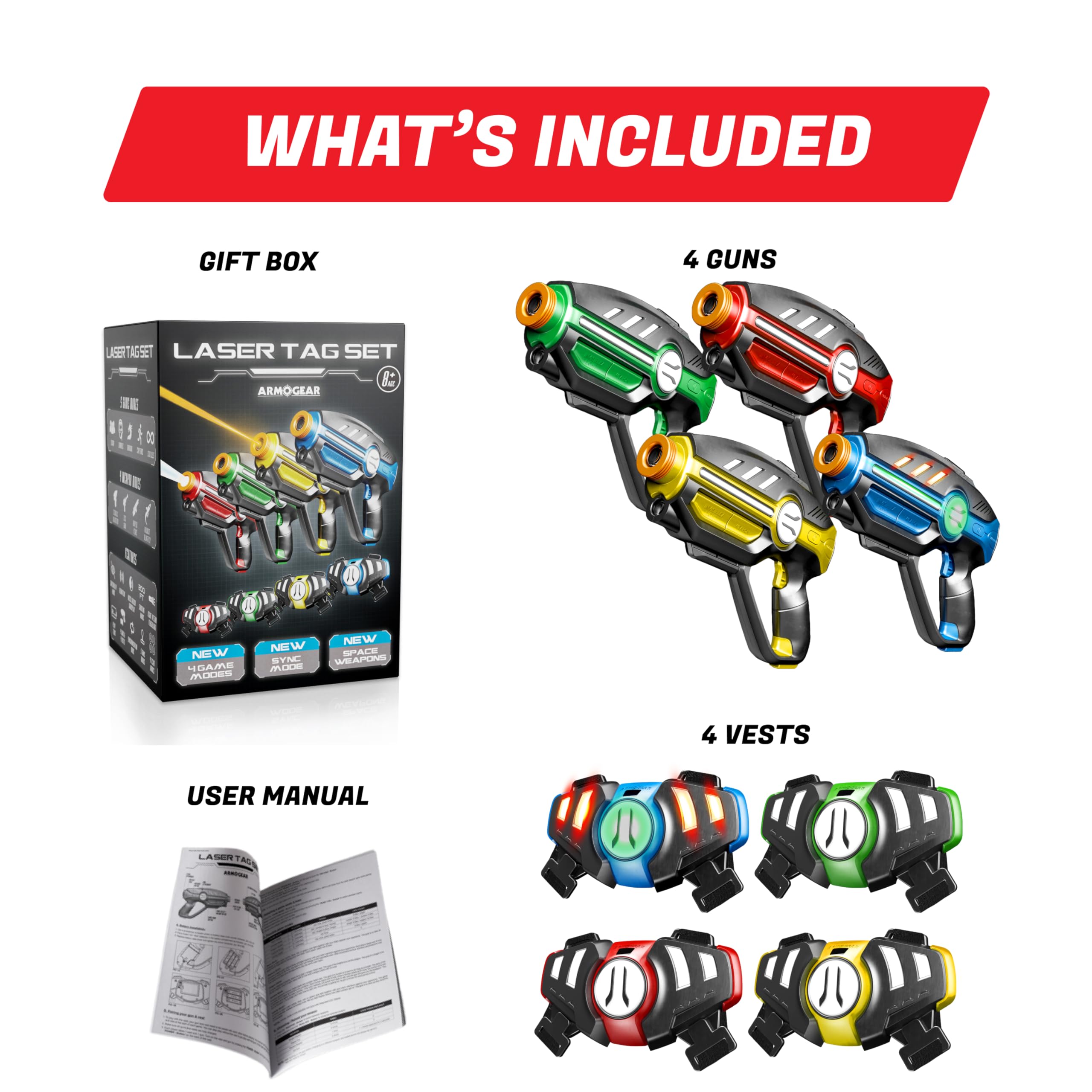 ArmoGear laser tag scopes help precise aiming during fast rounds.