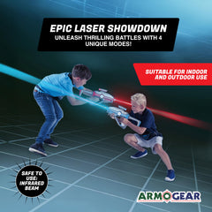 ArmoGear laser tag set stock enables stable, customizable shooting.