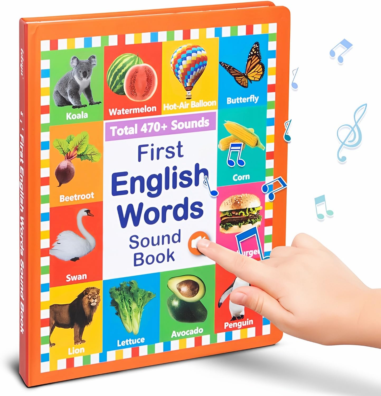 Arnbz My First English Words Sound Book cover shows durable, kid-friendly learning at a glance.