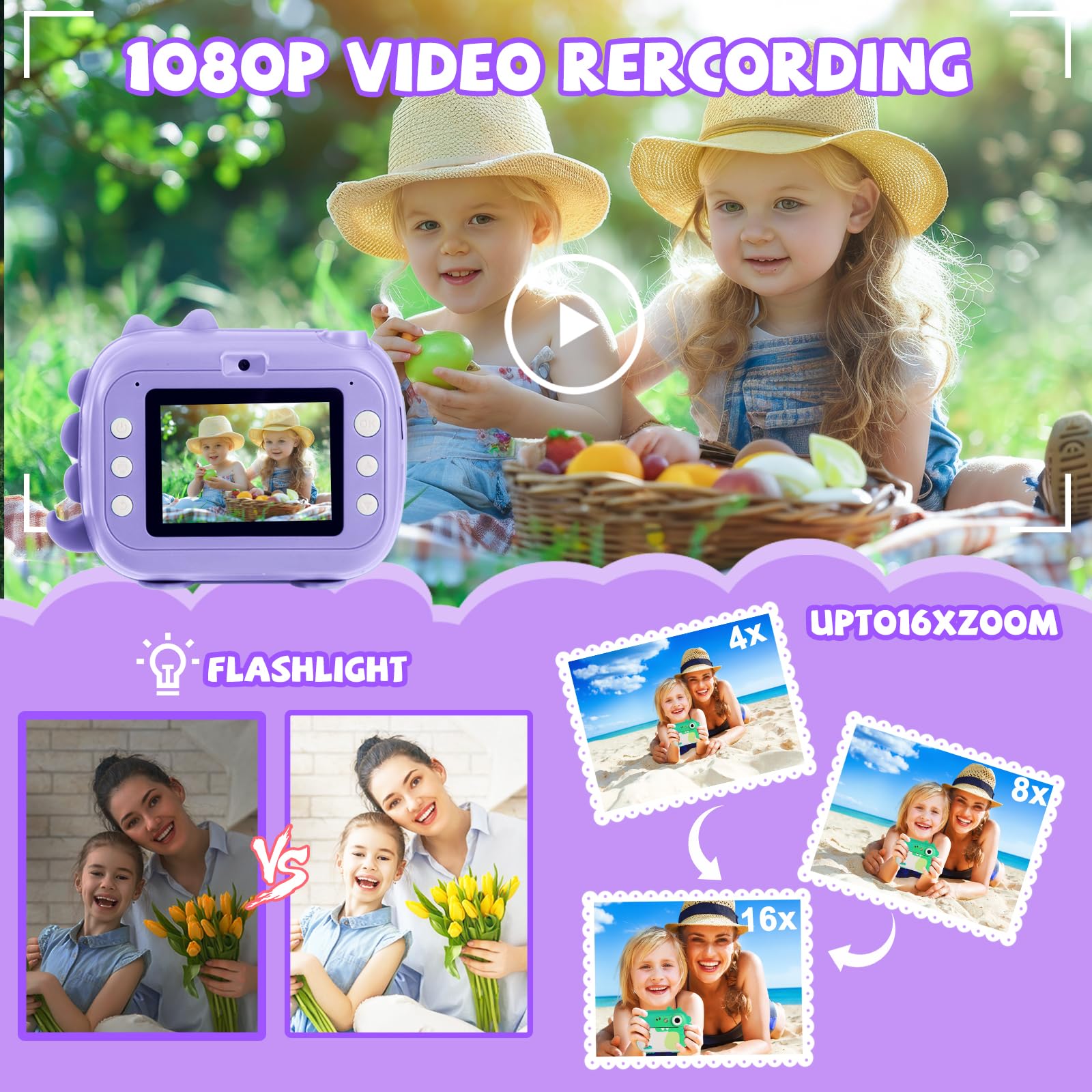 ARNSSIEN M3 captures 1080p video for vivid family memories.