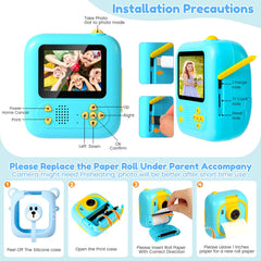 ARNSSIEN Kids Camera Instant Print long battery life for extended sessions.