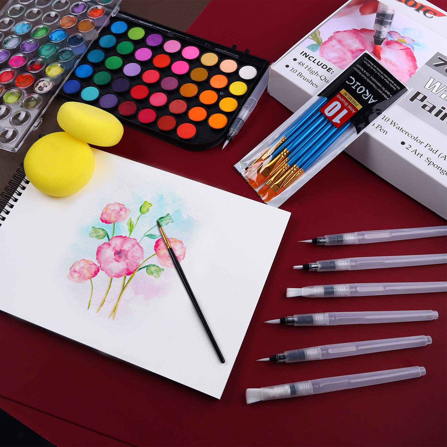 AROIC nylon brush set of 10 pieces with versatile shapes.
