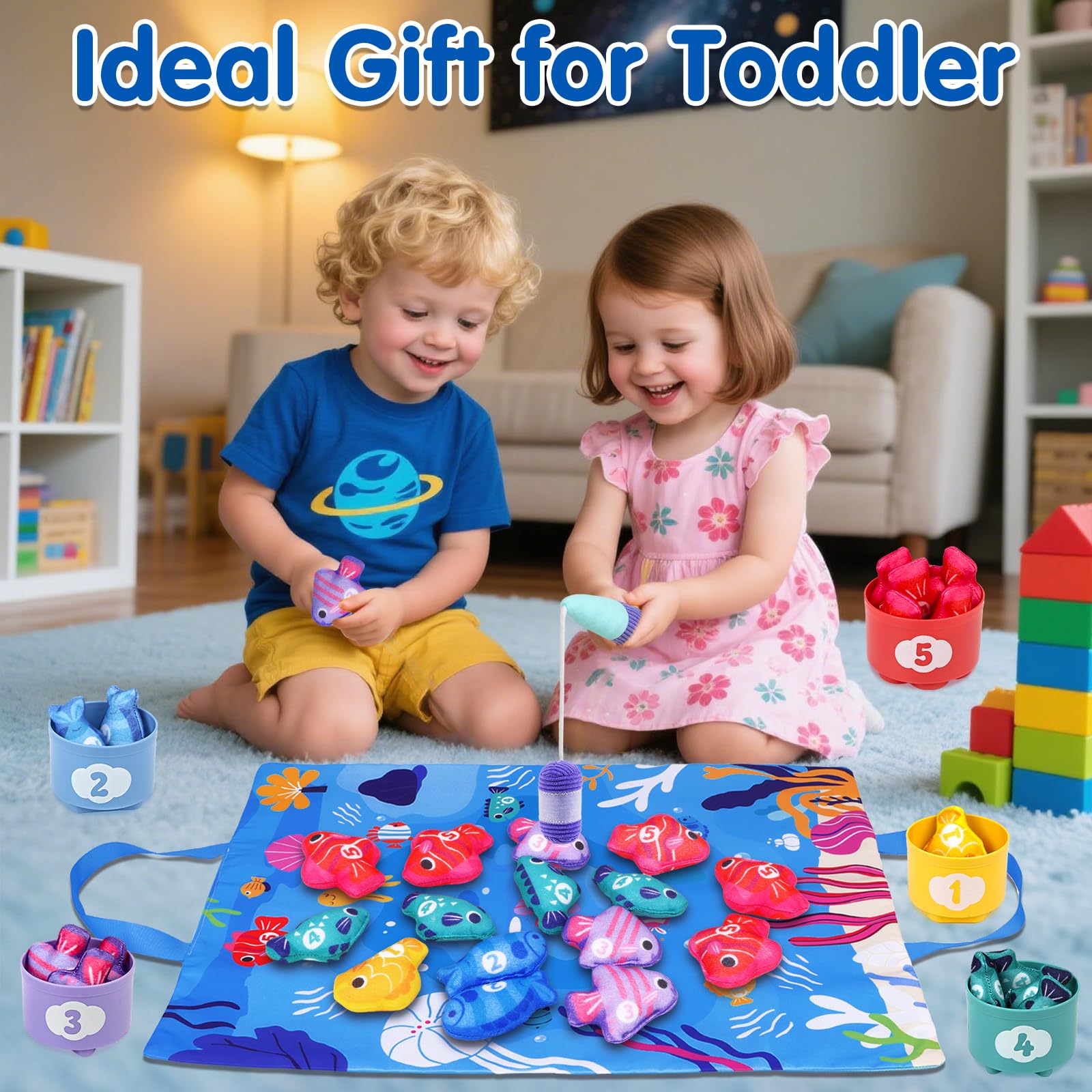 Arovan toy set helps toddlers catch, count, and sort colors during interactive sessions.