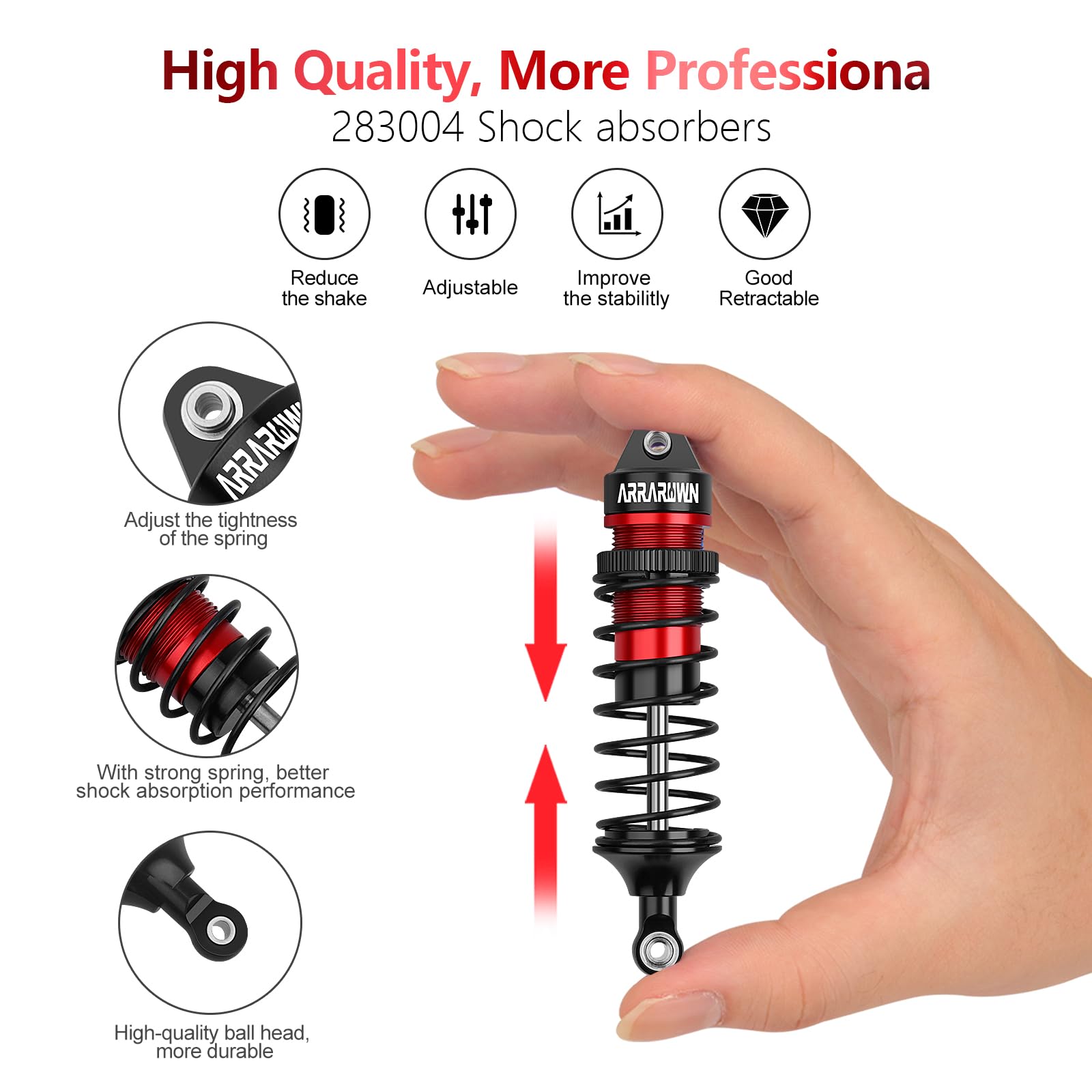 ARRAROWN heavy-duty off-road shock handles demanding terrain with confidence.