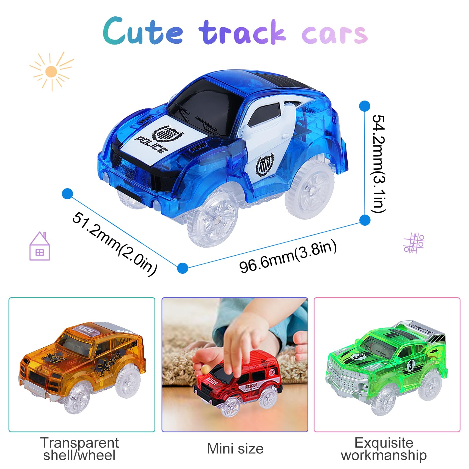 ARRAROWN Tracks Cars green light-up racing car for quick thrills