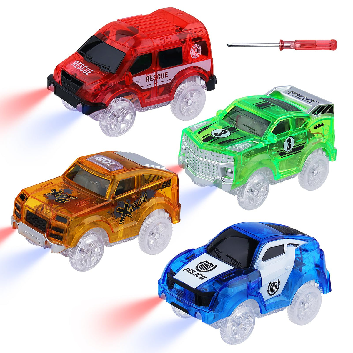 ARRAROWN Tracks Cars red light-up on track for immersive play