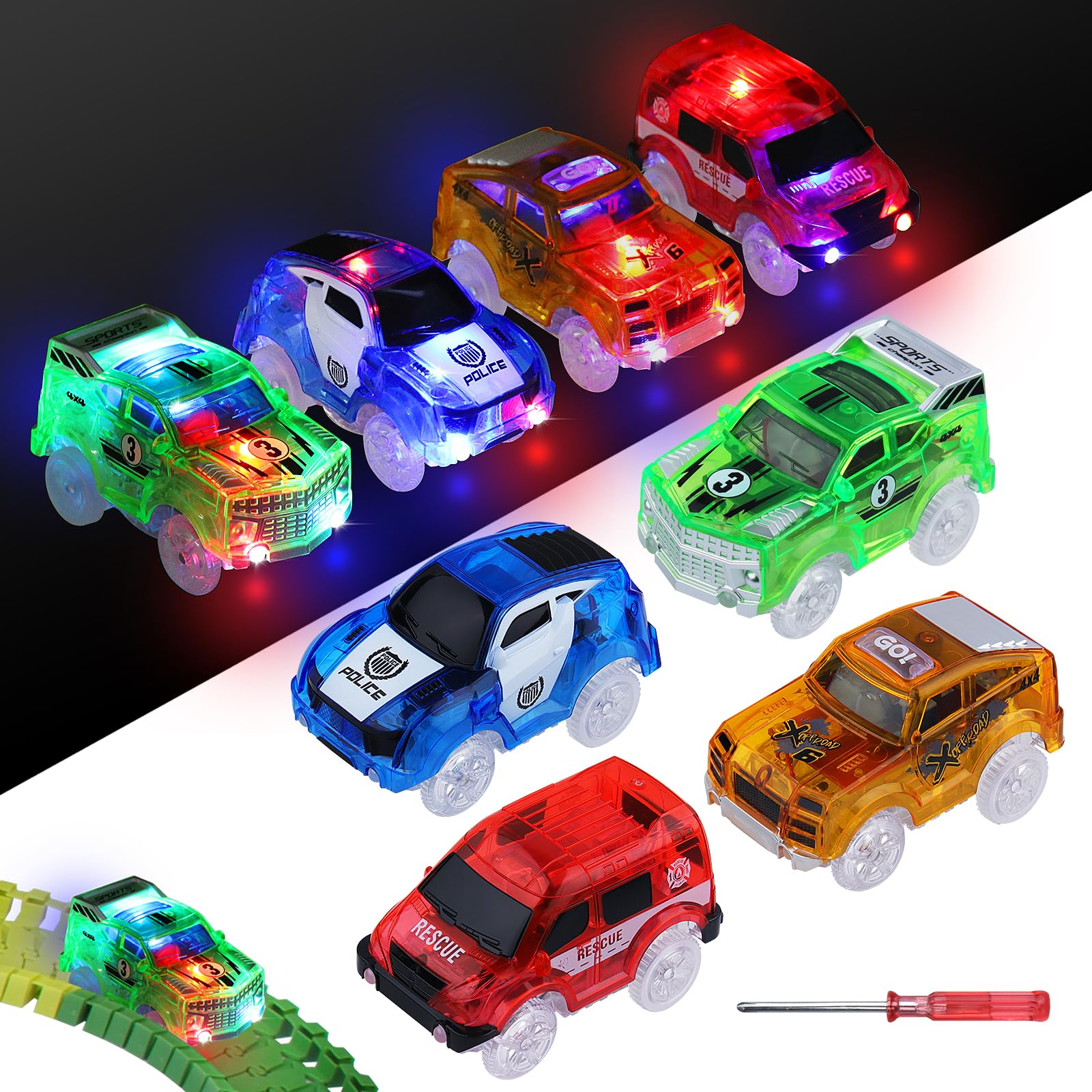 ARRAROWN Tracks Cars yellow light-up car brightening playtime