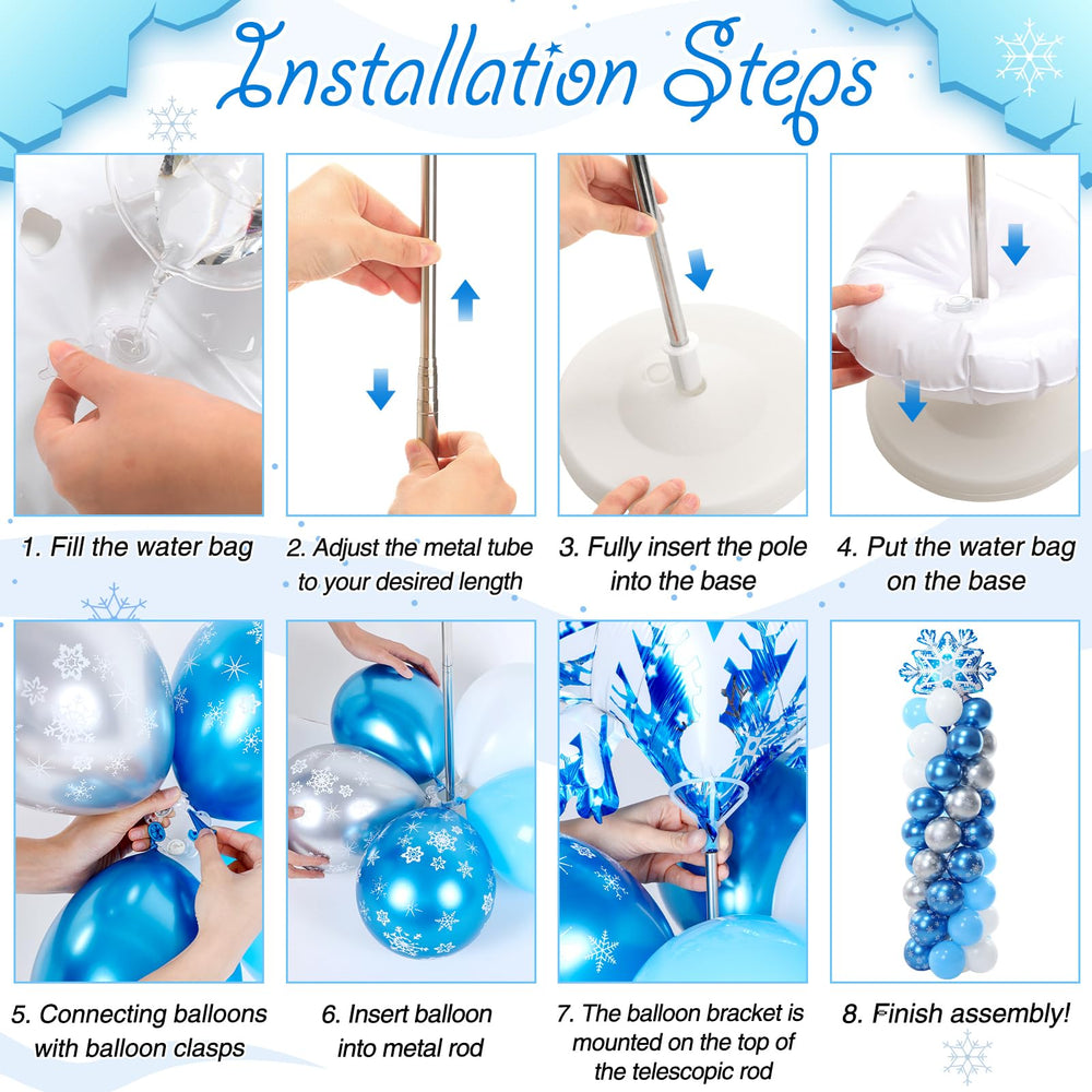 Arrowbash adjustable balloon stands show height flexibility.