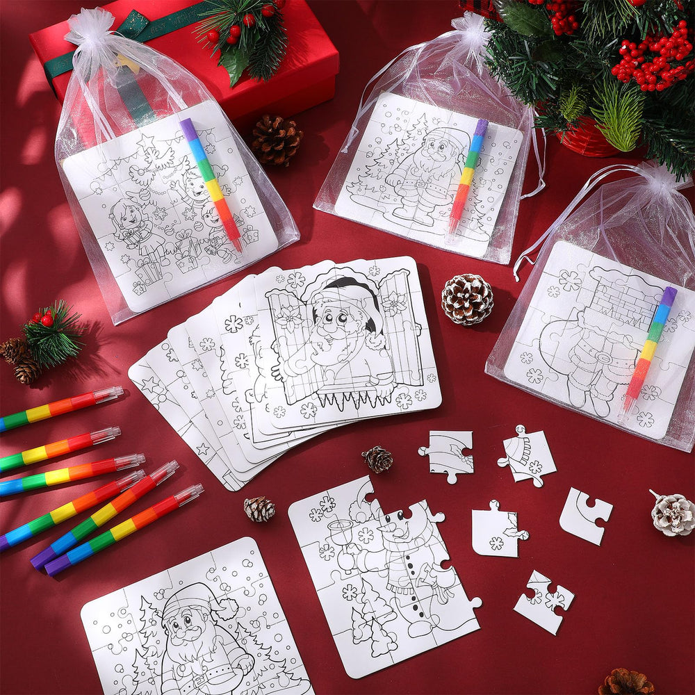 Arrowbash Christmas tree color-your-own puzzle for classroom crafts