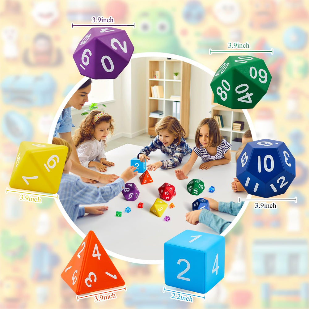 Arrowbash foam dice with clear printing for easy visibility and quick rolls.