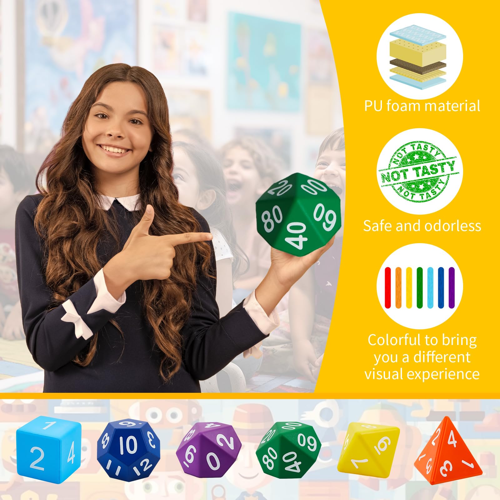 Arrowbash 3.94-inch jumbo dice are easy to grip during play.