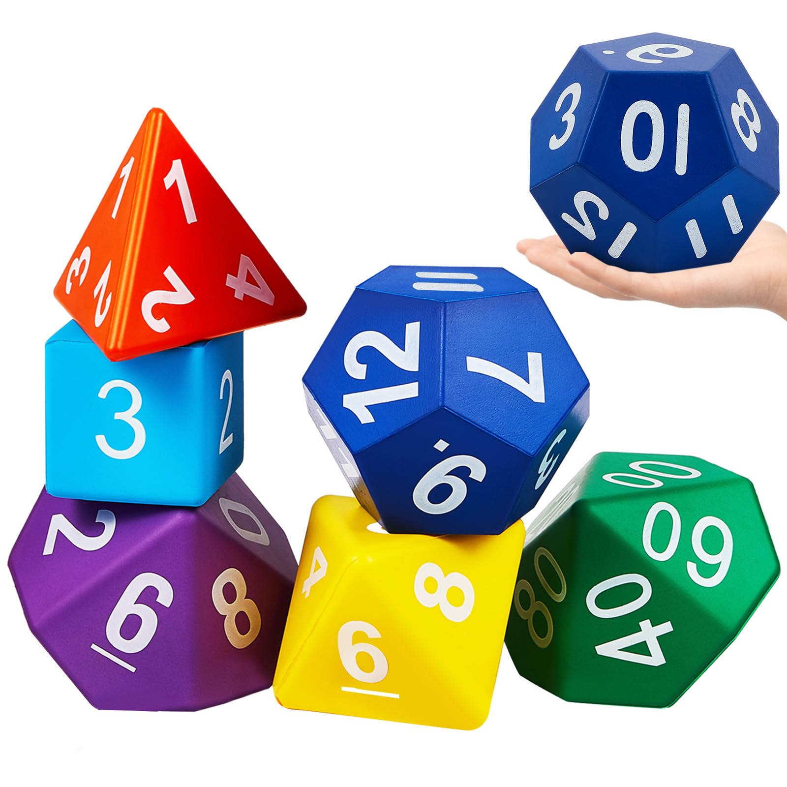 Arrowbash jumbo foam dice in six vibrant colors ready for classroom fun.