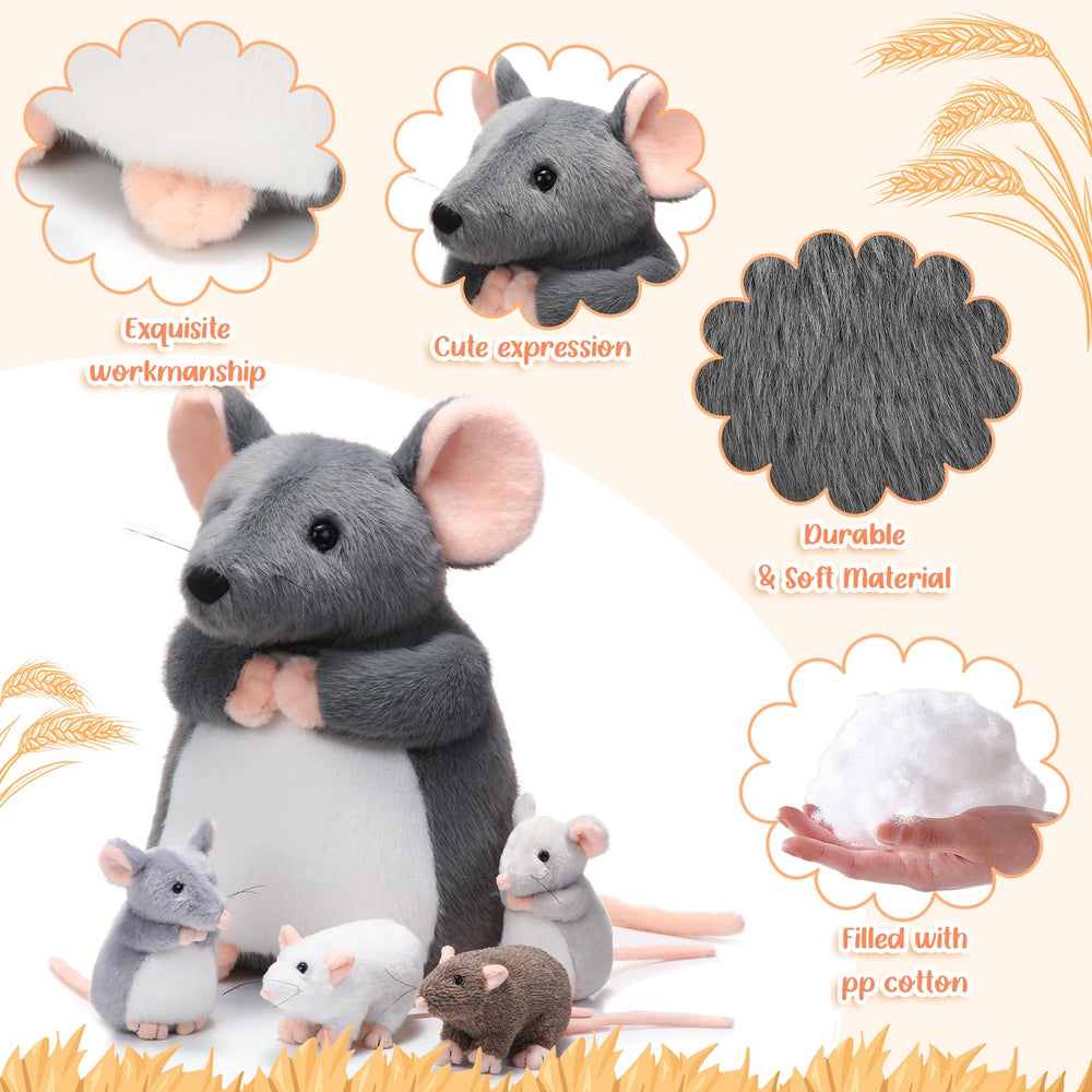 Arrowbash mouse plush soft fabric invites cuddles and comfort.