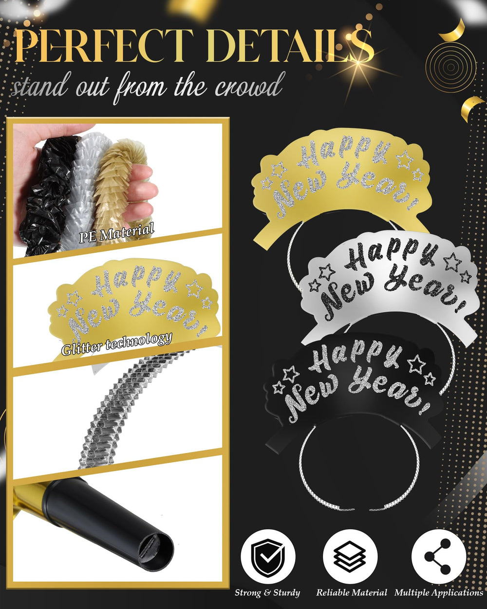Arrowbash blowouts gleam in gold and silver, adding festive flair.