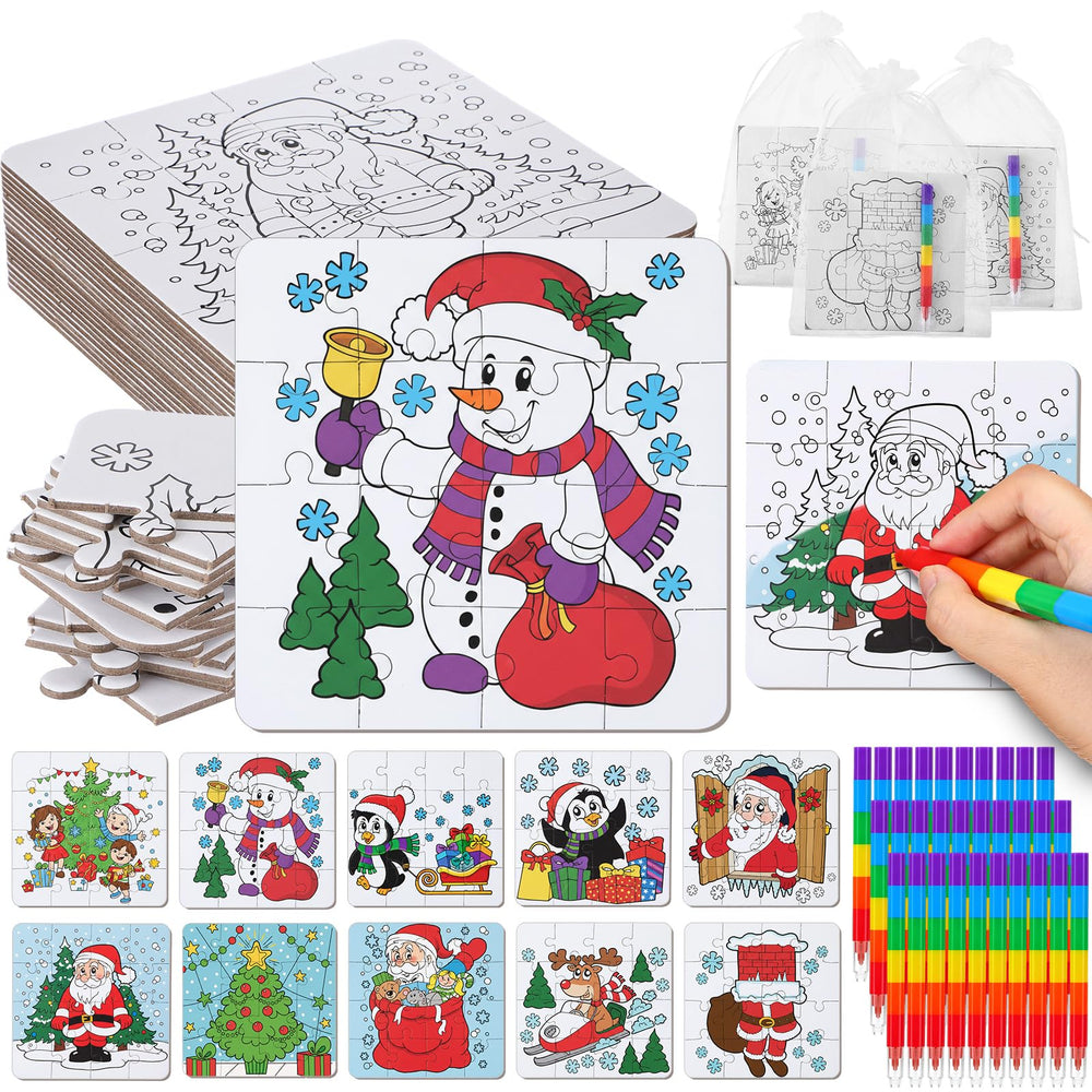 Arrowbash Santa color-your-own puzzle for festive family coloring fun