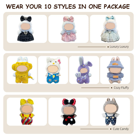 Arsfit Labubu 17cm doll dress set provides coordinated outfits for events.