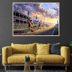 Art of Socks horse racing puzzle box and pieces emphasize premium quality and no paper chips.