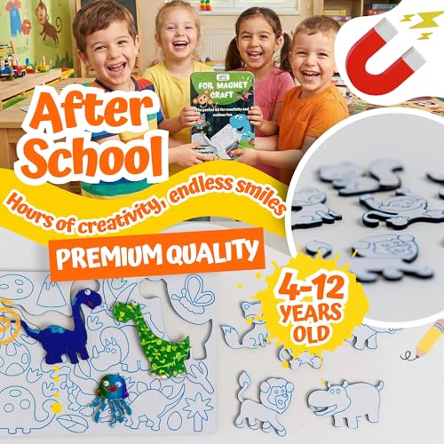 Art with Smile foil art kit googly eyes enhance character details.
