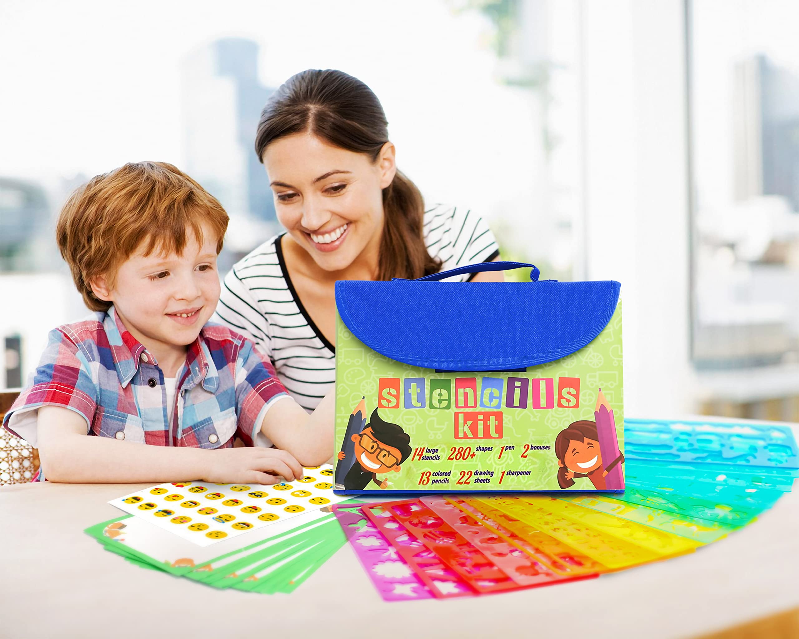 Art with smile stencil sheets offer 300 shapes for varied art ideas.