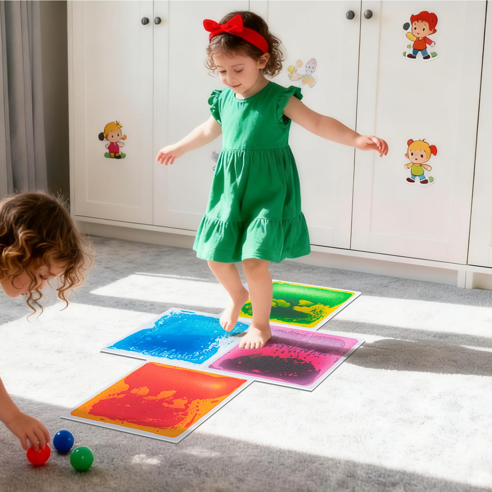 Art3d Liquid Sensory Floor Tile dance floor visual inspires energetic movement.