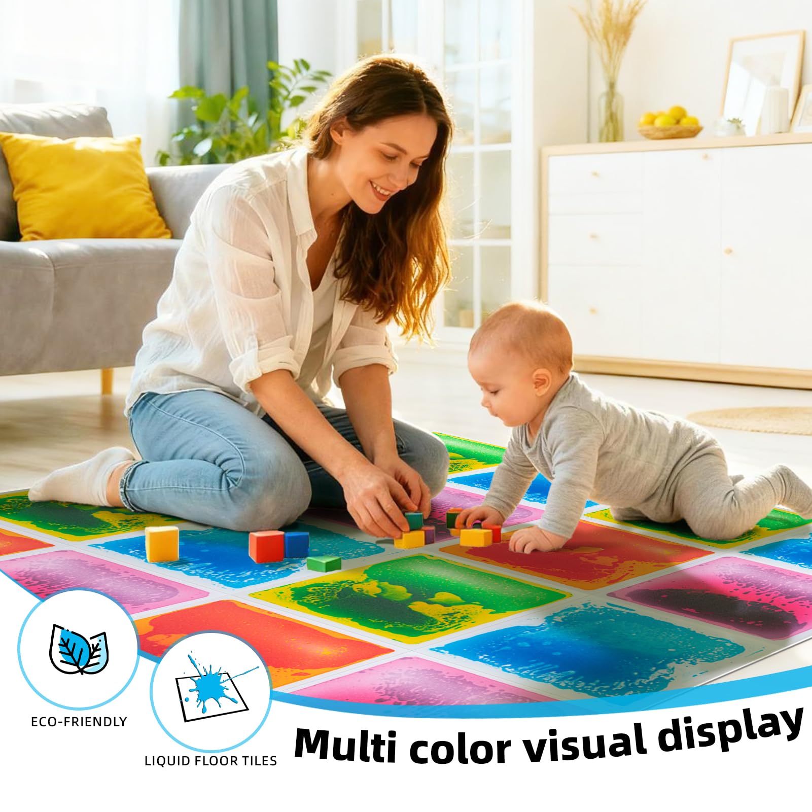 Art3d Liquid Sensory Floor Tile leak-proof construction ensures safe use.