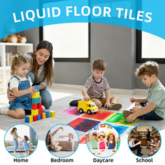 Art3d Liquid Sensory Floor Tile playroom setup supports sensory exploration.