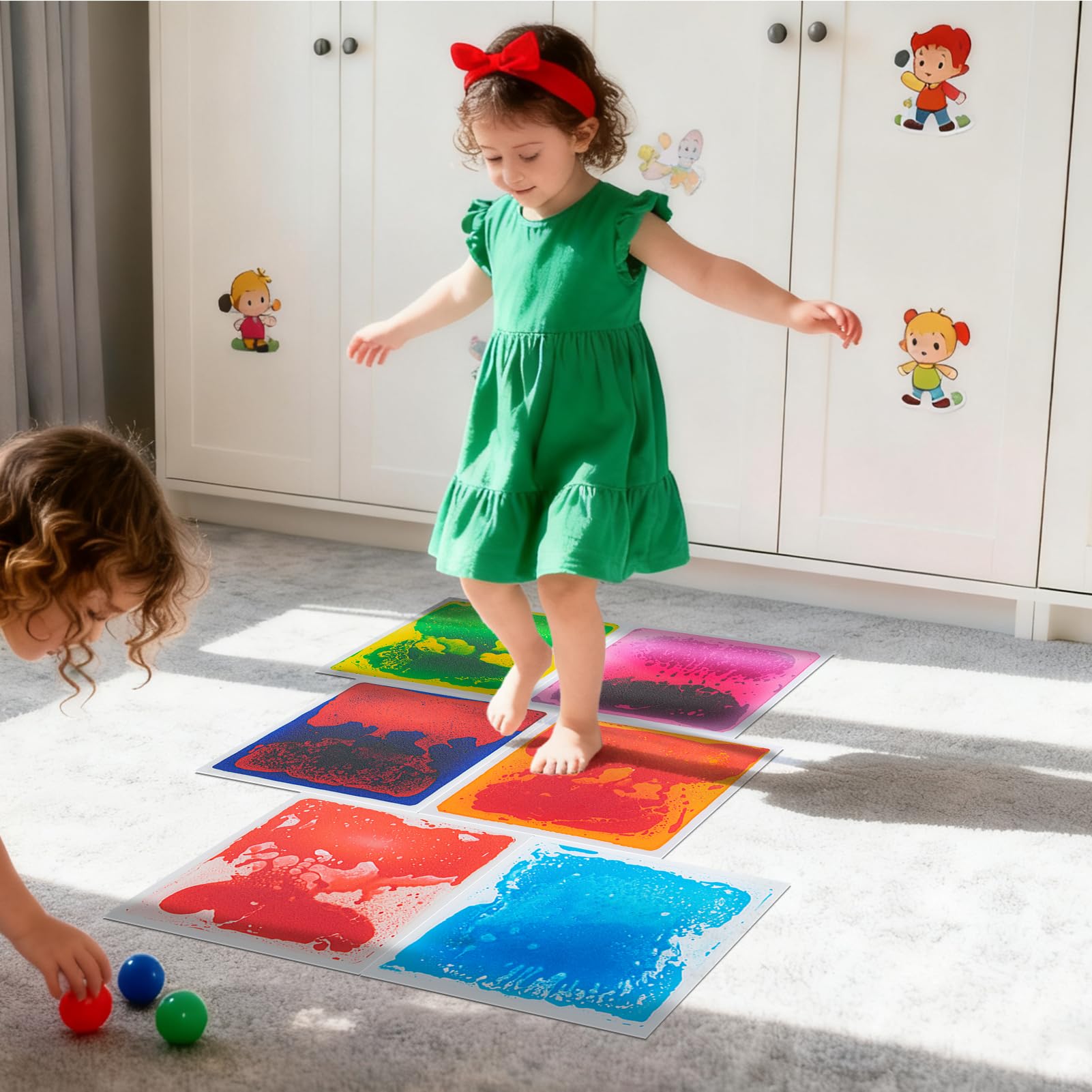 Art3d tiles with anti-slip backing for safer use on busy floors.