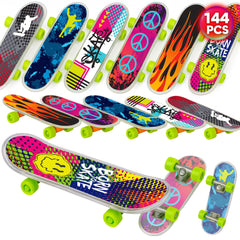 ArtCreativity 144 PCS mini finger skateboards in assorted designs for tabletop tricks and play