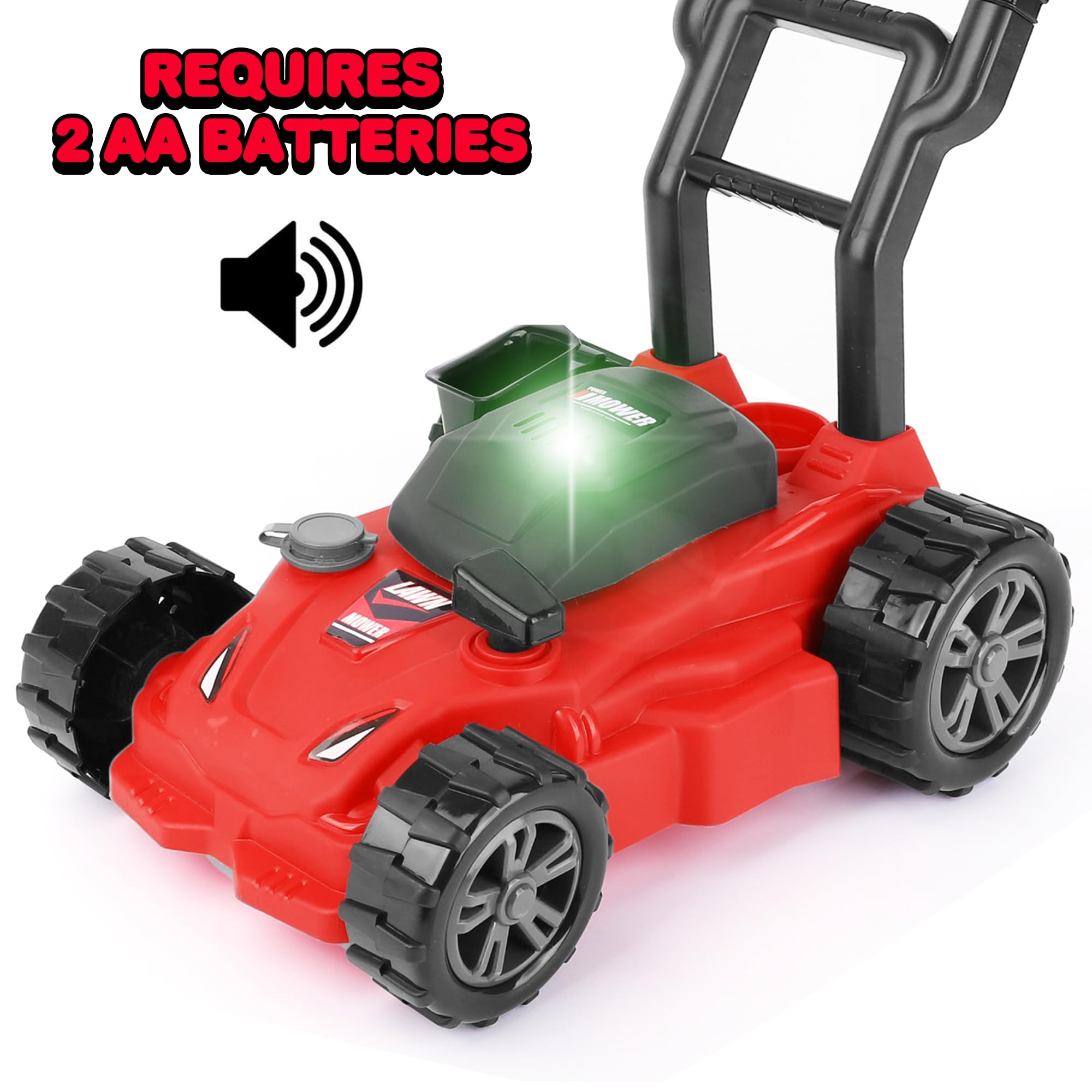ArtCreativity 21-inch mower shows realistic motor sound as wheels turn