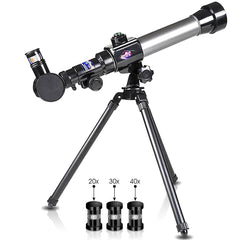 ArtCreativity telescope with three eyepieces for versatile viewing.