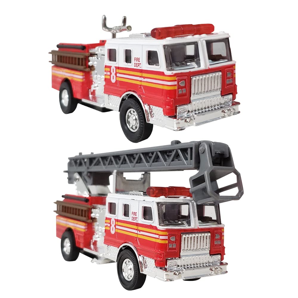 ArtCreativity 55inch ladder truck with extended ladder for rescue pretend play.