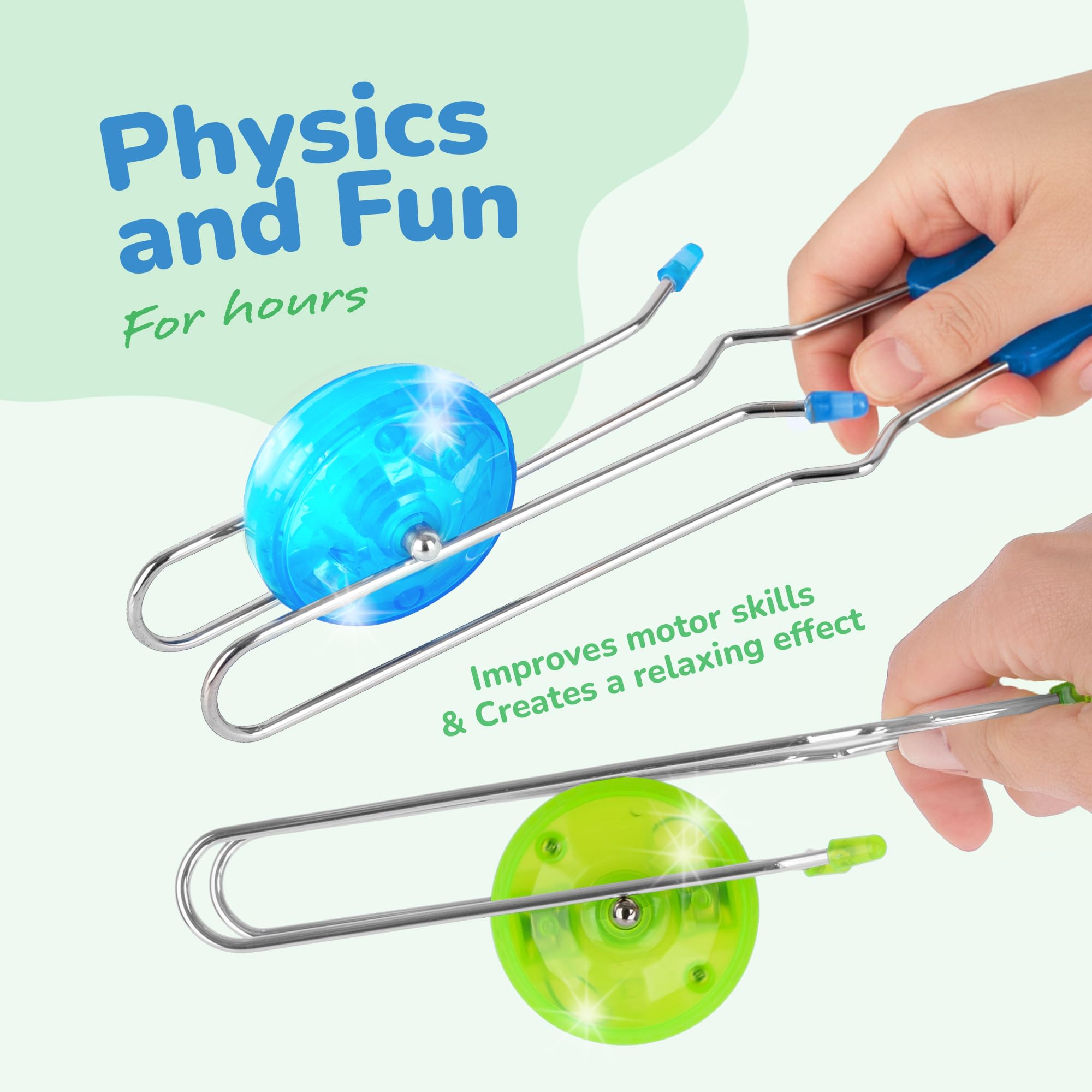 ArtCreativity 8.5-inch spinning top provides calming retro-inspired entertainment.