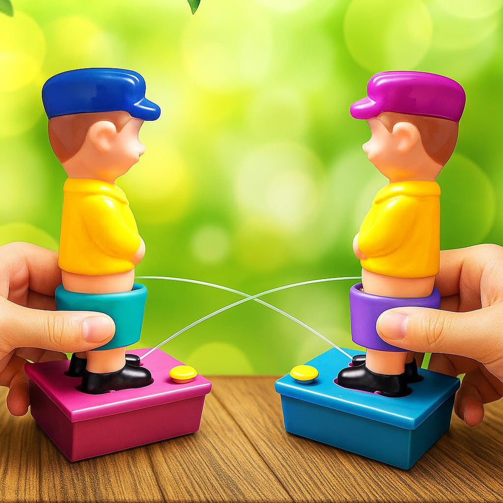 ArtCreativity blue-stand purple-hat squirter brings playful energy to gatherings.