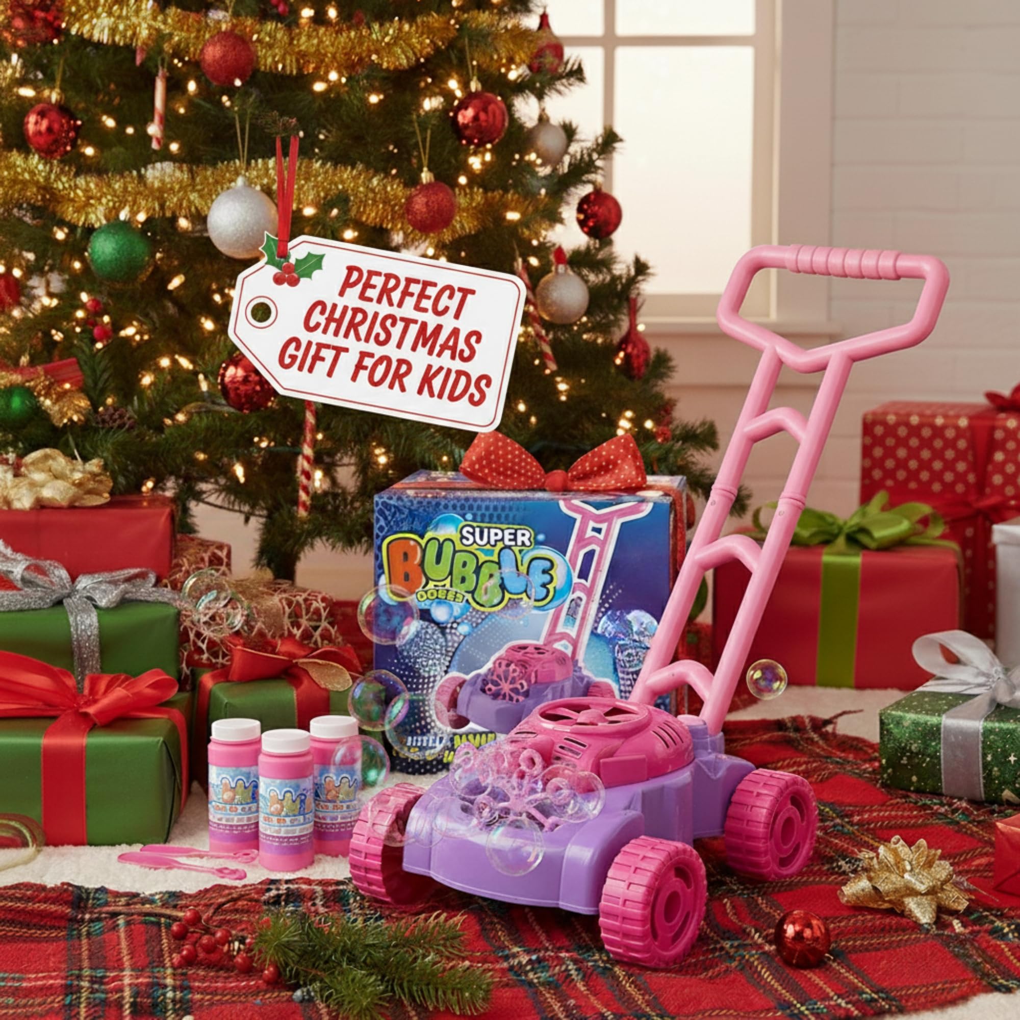ArtCreativity Bubble Lawn Mower in action promotes active movement and bubble fun