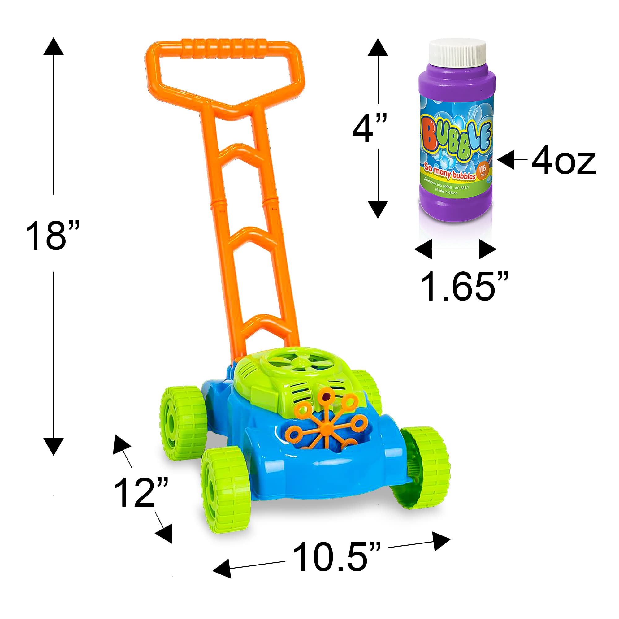 ArtCreativity bubble lawn mower suitable for indoor and outdoor active play.