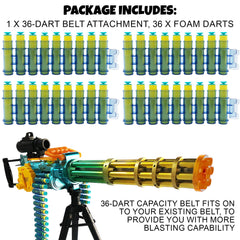 ArtCreativity bullet belt attachment clips easily for instant ammo expansion.